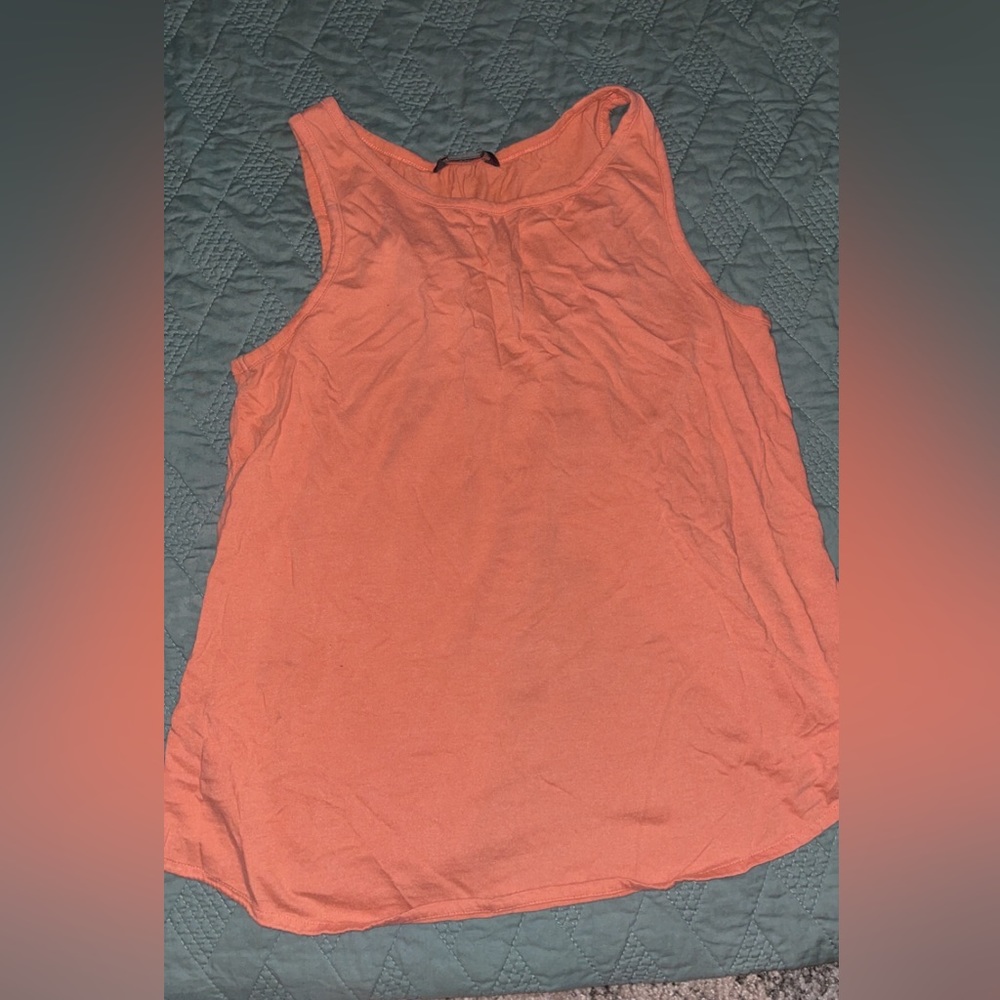 Orange split back tank top